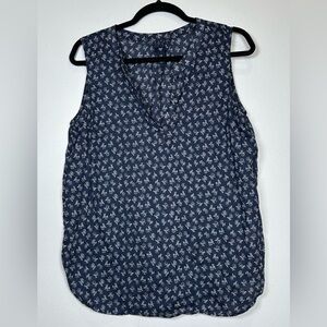 GAP Blue and White Tank Top with Abstract Pattern. Size Medium.